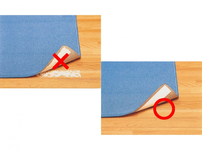 ミクロ吸盤で床を傷めずカーペットを固定。